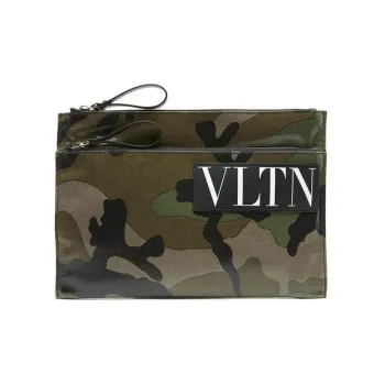 Valentino Valentino Luggage Collection Leather Clutch Unisex Camouflage