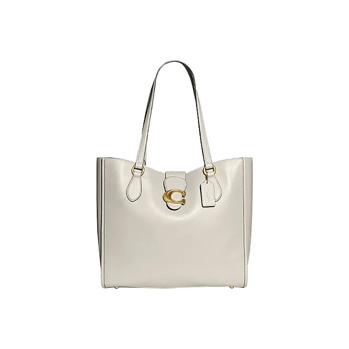 COACH Theo Tote Cow Leather Tote Bag, Shopping Bag, Shoulder Bag Large Size Women's Pink White-0