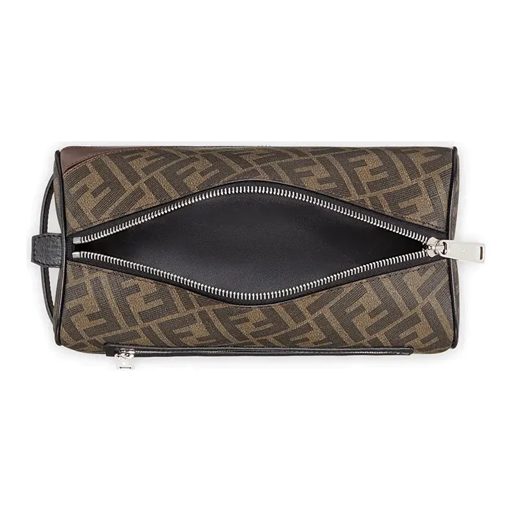 FENDI Fabric Makeup Bag Men's Brown-3