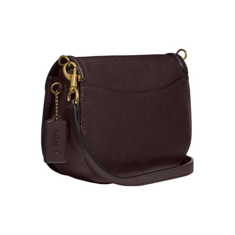 COACH Kat Leather Saddle Bag Shoulder Bag Crossbody Bag Women's Ox Blood Color-1