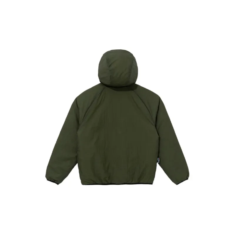 New Era FW21 Solid Color Hooded Fitted Moderate Regular Edition Puffer Jacket Unisex Olive Green-1