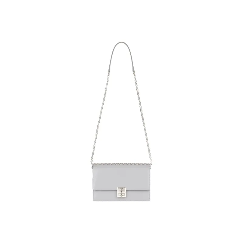 GIVENCHY 4G Box Smooth Cow Leather Chain Shoulder Bag Crossbody Bag Medium Size Women's Cloud Gray-2