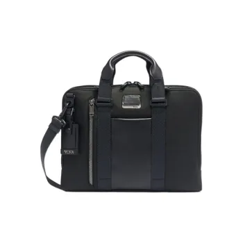 TUMI Elastic Nylon Briefcase Laptop Bag Crossbody Handbag Men's Black