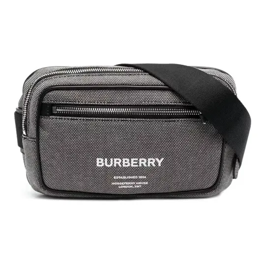 Burberry Cow Leather Sling Bag Fanny Pack Shoulder Bag Crossbody Bag Men's Gray-0