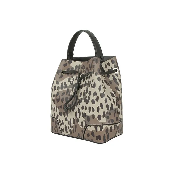 Furla Stacy Leather Bucket Bags One Shoulder Handbags Women's Gray-2