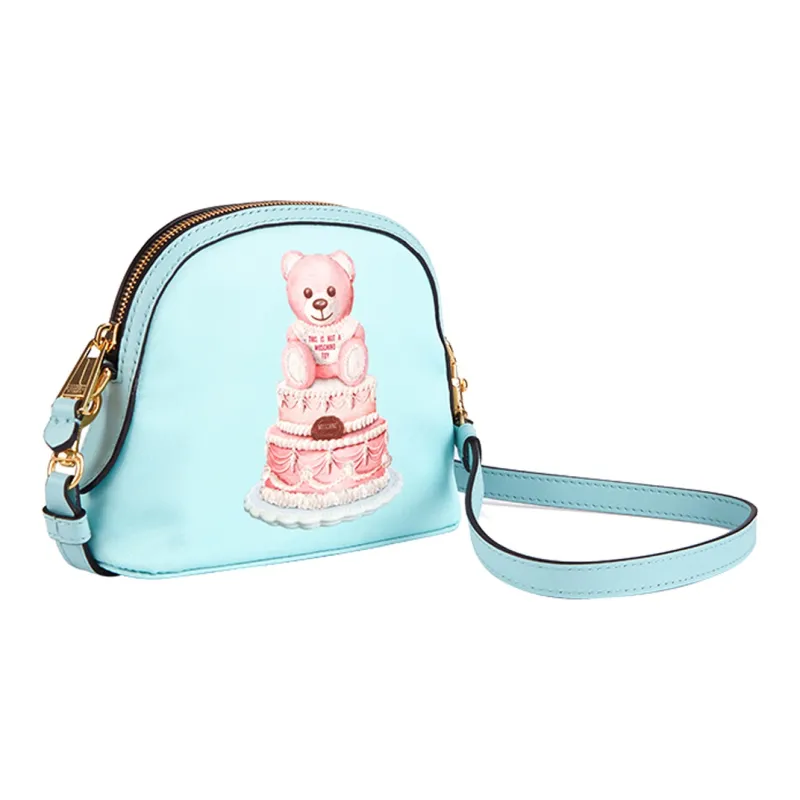 MOSCHINO Teddy Fabric Shoulder Bag Women's Light Blue-1