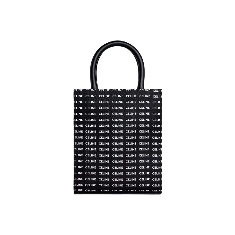 CELINE Canvas Tote Bag, Music Score Bag, Handbag, Shoulder Bag, Crossbody Bag Mini Unisex Black-0