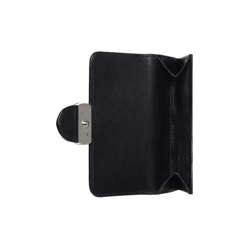 GUCCI Patent Leather Card Holder Wallet Women's Black-2