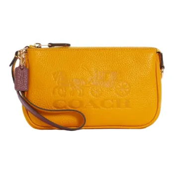 COACH Nolita Leather Shoulder Bag Handheld Coin Bracelet Handbag Small Size Women's Candy Orange
