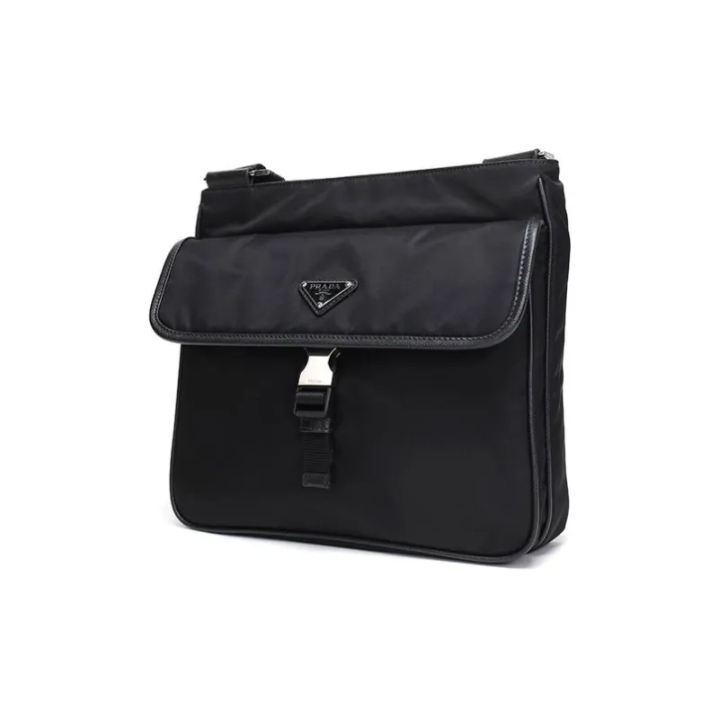 PRADA Nylon Fabric Messenger Bag Shoulder Bag Crossbody Bag Men's Black-3