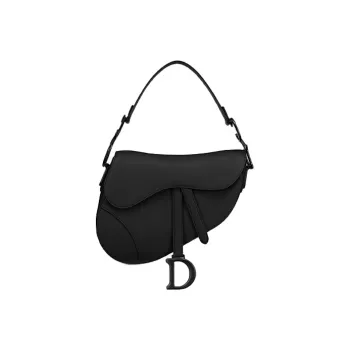 DIOR Cow Leather Saddle Bags One Shoulder Handbags Women's Black