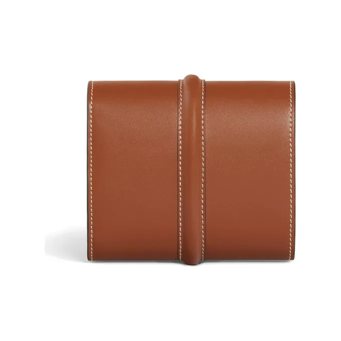 CELINE Shiny Cow Leather Wallet Women's Brown-2