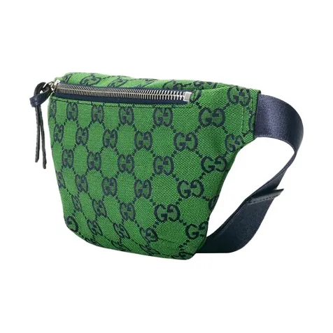 GUCCI Canvas Waist Bag Chest Bag Kids' Green/Dark Blue-1