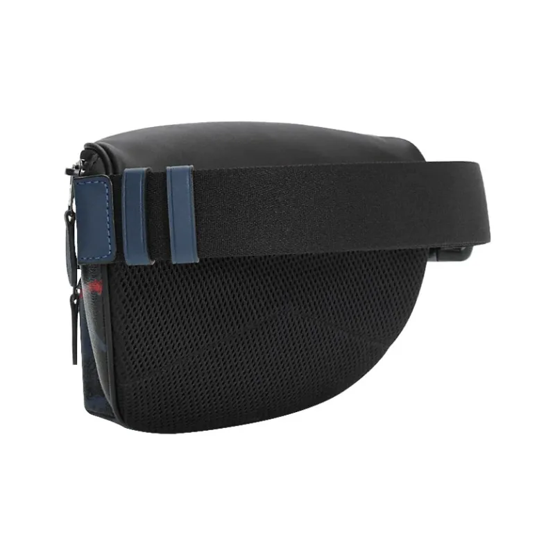 COACH Westway Canvas With Leather Crossbody Bag Sling Bag Fanny Pack Medium Size Men's Dark Blue & Red-1