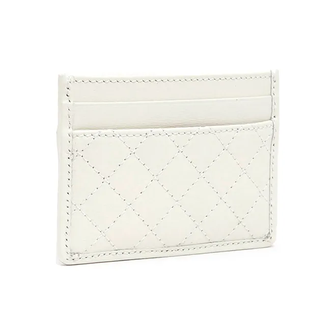 GUCCI Leather Card Holder Card Holder Women's White-1