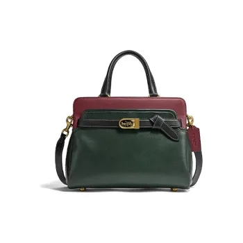 COACH Tate Leather Shoulder Bag Crossbody Bag Handbag Large Size Women's Green & Red