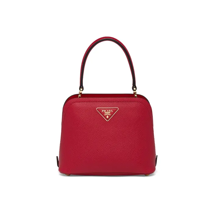 PRADA Saffiano Leather Shoulder Bag Crossbody Bag Handbags Women's Red-0