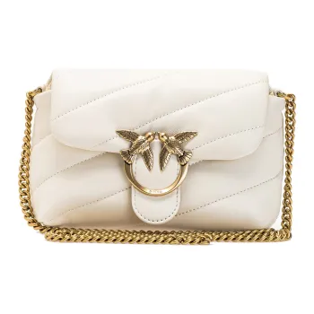 PINKO Puff Classic Sheepskin Flying Bird Bag Swan Bag Shoulder Bag Crossbody Bag Women's White