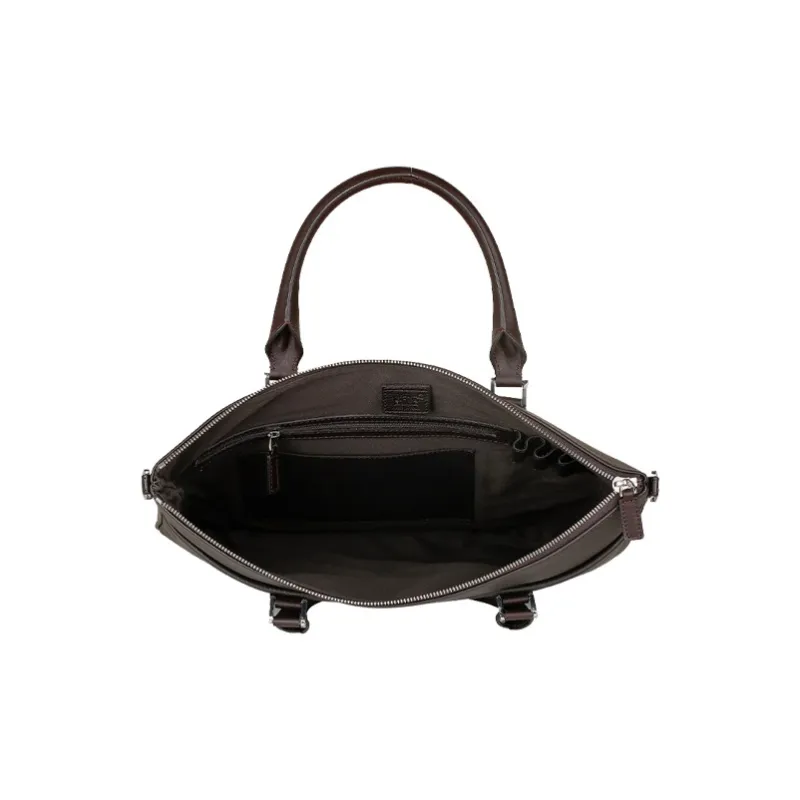 MONTBLANC Leather Briefcase Shoulder Bag Crossbody Bag Handbag Men's Dark Brown-4