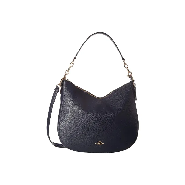 COACH Chelsea Grained Leather Shoulder Bag Crossbody Bag Handbag Large Size Women's Dark Blue-1