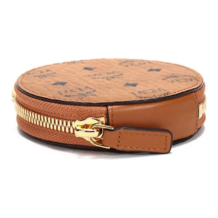 MCM Leather Wallet Coin Purse Mini Unisex Brown Cognac-5