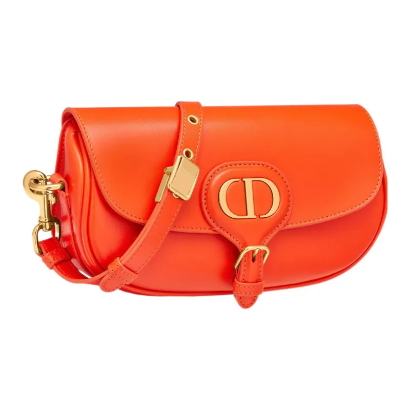 DIOR Bobby Smooth Cow Leather Crescent Bag Handbag Shoulder Bag Crossbody Bag Women's Bright Orange-1