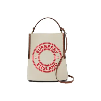 Burberry Canvas Canvas Bag Bucket Bag Shoulder Bag Crossbody Bag Handbag Small Size Women's Natural/Tan/Fiery Red