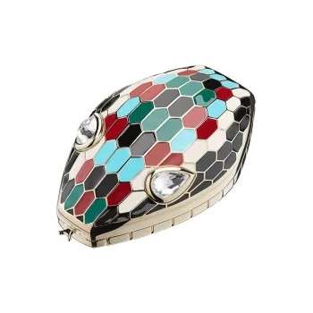 BVLGARI Mary Katrantzou X BVLGARI Brass Snake Material Evening Party Bag Handbag Clutch Women's Multicolor