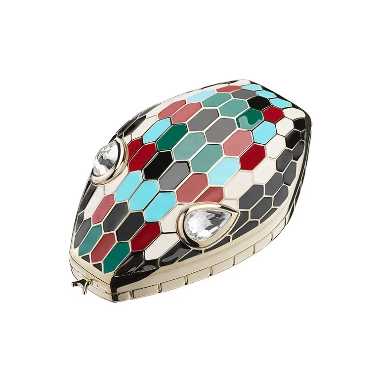 BVLGARI Mary Katrantzou X BVLGARI Brass Snake Material Evening Party Bag Handbag Clutch Women's Multicolor-0