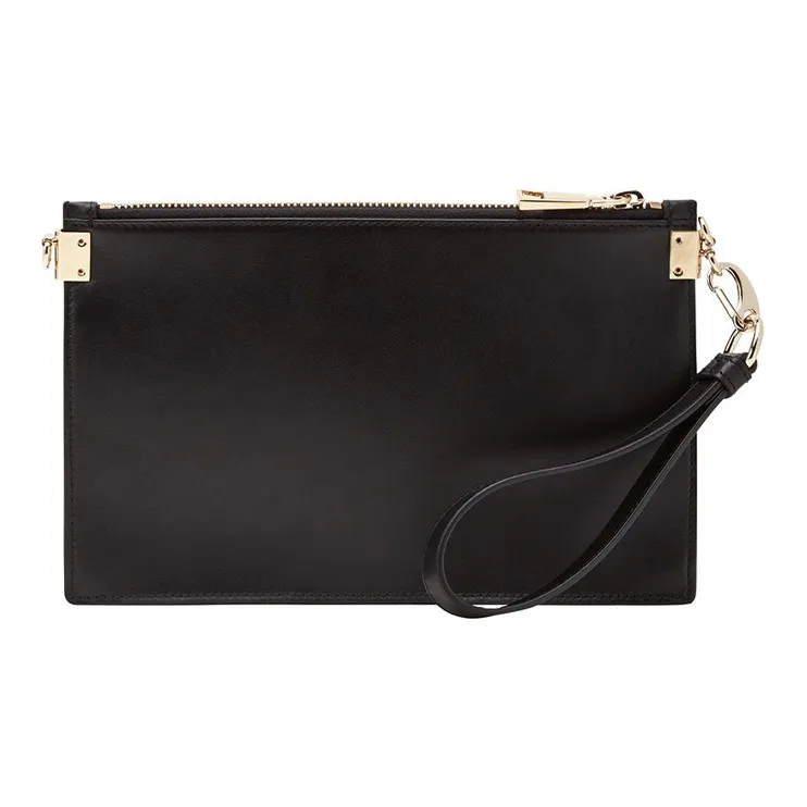 VERSACE Cow Leather Handbags Clutches Regular Men's Black-1