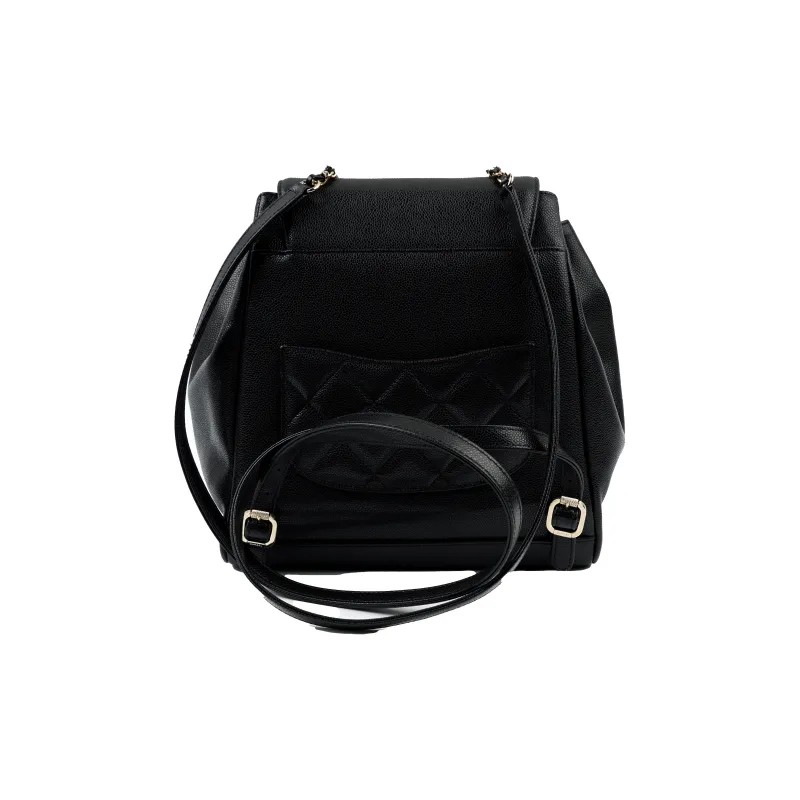 CHANEL Cow Leather Backpack Women's Black-2