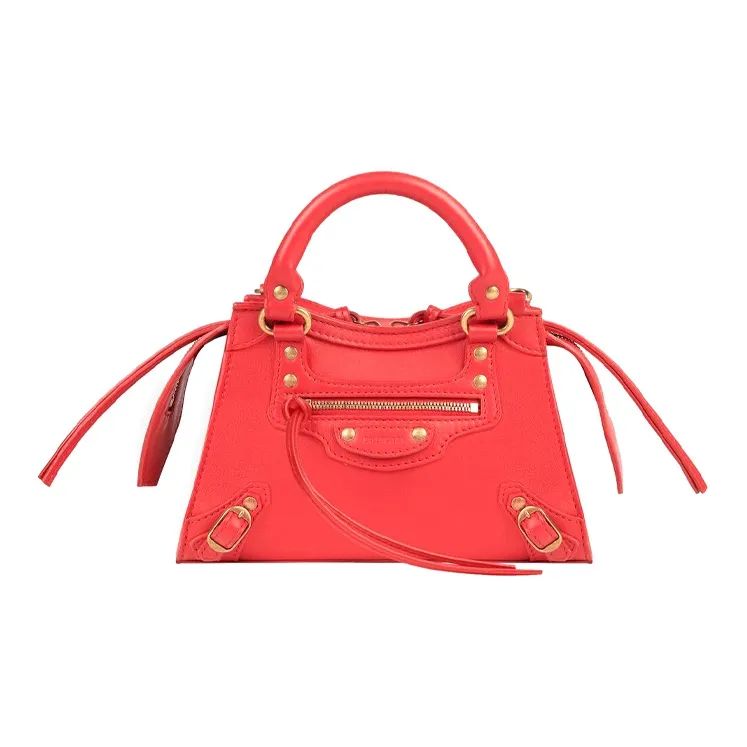 Balenciaga Cow Leather Handbag Shoulder Bags Mini Women's Red-0