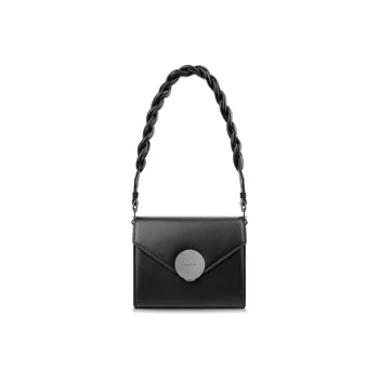 INJOYLIFE Cow Leather Small Square Bag Crossbody Bags Shoulder Bags Regular Women's Black