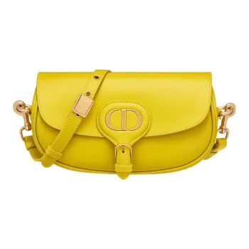 DIOR Bobby Smooth Finish Cow Leather Crescent Bag Handbag Shoulder Bag Crossbody Bag Women's Mustard Yellow