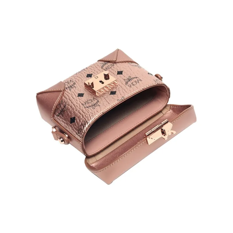 MCM Canvas Crossbody Fanny Pack Regular Women's Champagne Gold-5