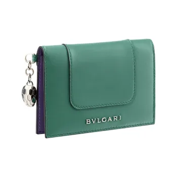 BVLGARI Serpenti Forever Cow Leather Card Holder Card Holder Women's Green