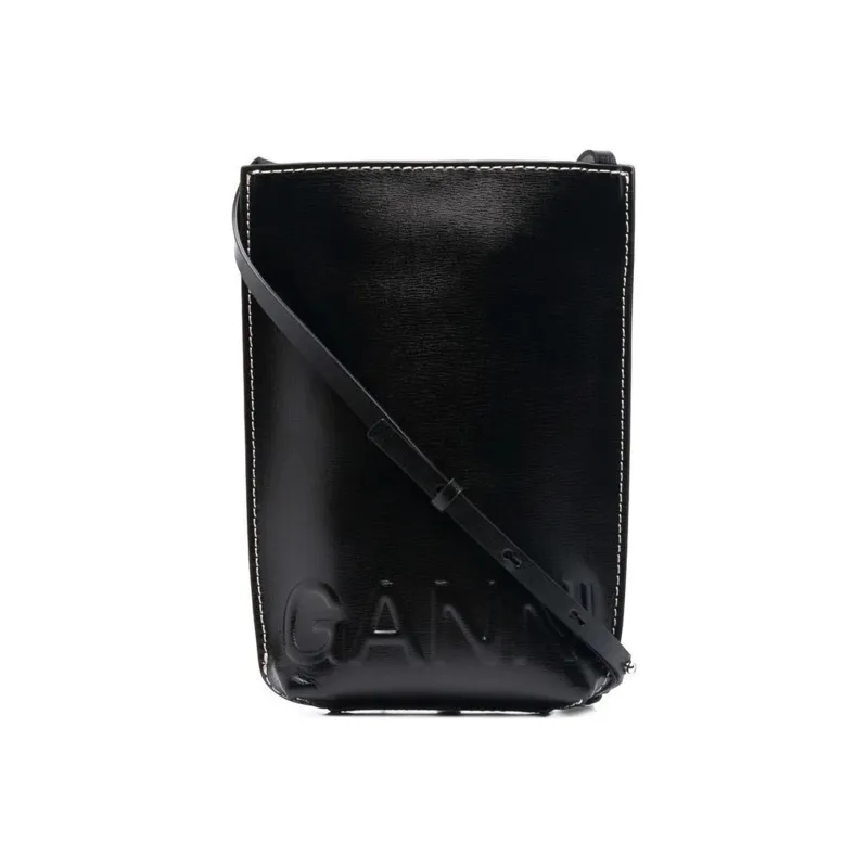 GANNI Logo Embossed Crossbody Bag-0