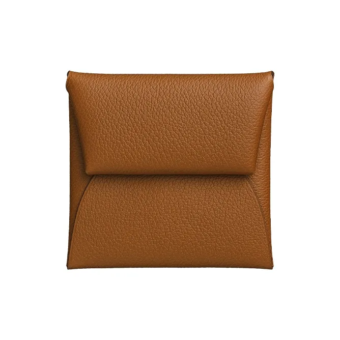 HERMES Bastia Cow Leather Wallet Women's Wiesbaden Beige-0