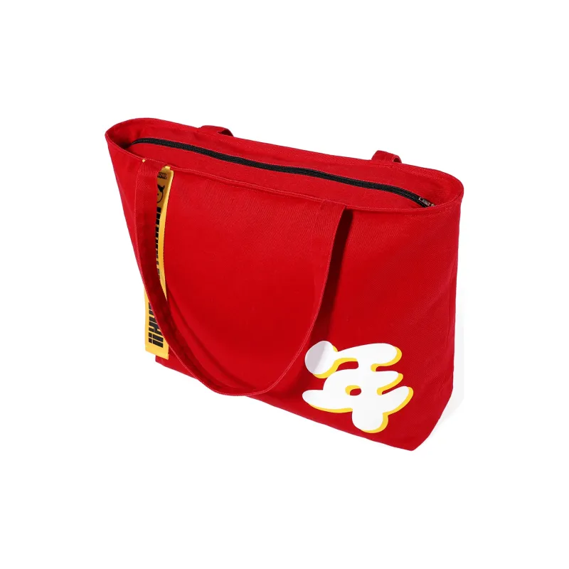 GENANX 360 Collaboration Canvas Canvas Bag Shoulder Bag Handbag Unisex Red-4