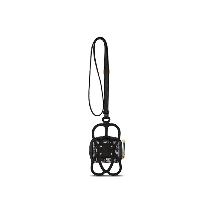 DIOR Oblique Printed Canvas Earphone Case Unisex Khaki-2