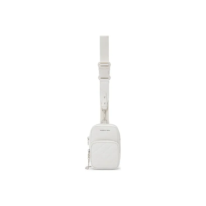 CHARLES&KEITH Synthetic Leather Cell Phone Pouch, Crossbody Bag Regular Women's Black-8
