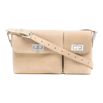 By Far Billy Suede Patchwork With Suede And Cow Leather Handbag Shoulder Bag Women's Milk Coffee
