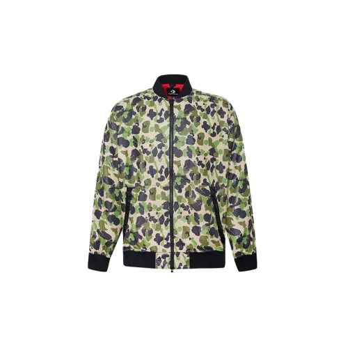 Converse Puffer Jackets Men Green Camouflage