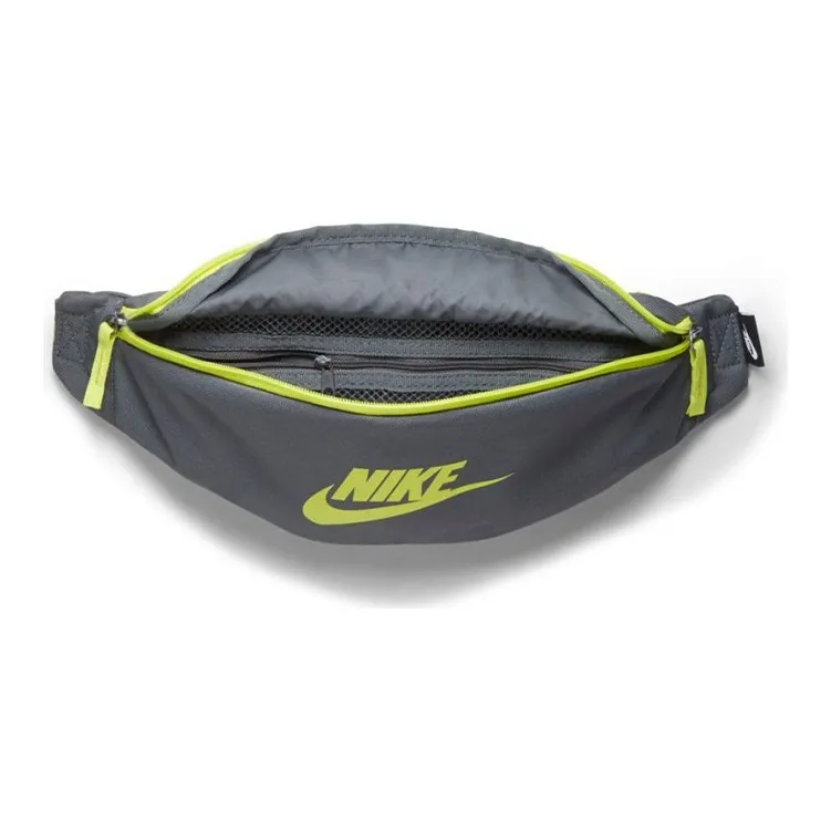 Nike Heritage Polyester Sling Bag Fanny Pack Regular Unisex Gray Yellow Green-1