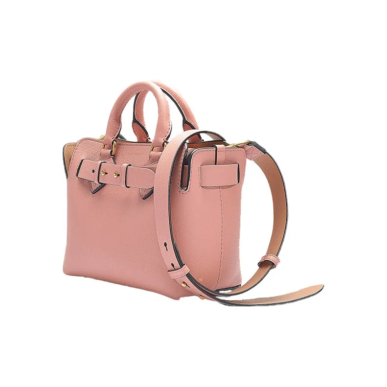 Burberry Cow Leather Tote Bag, Shopping Bag, Handbag Women's Pink Purple-1
