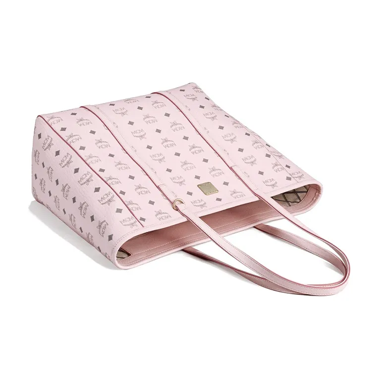 MCM Cow Leather Tote Bag, Shopping Bag, Handbag, Shoulder Bag Medium Size Women's Cherry Blossom Pink-2