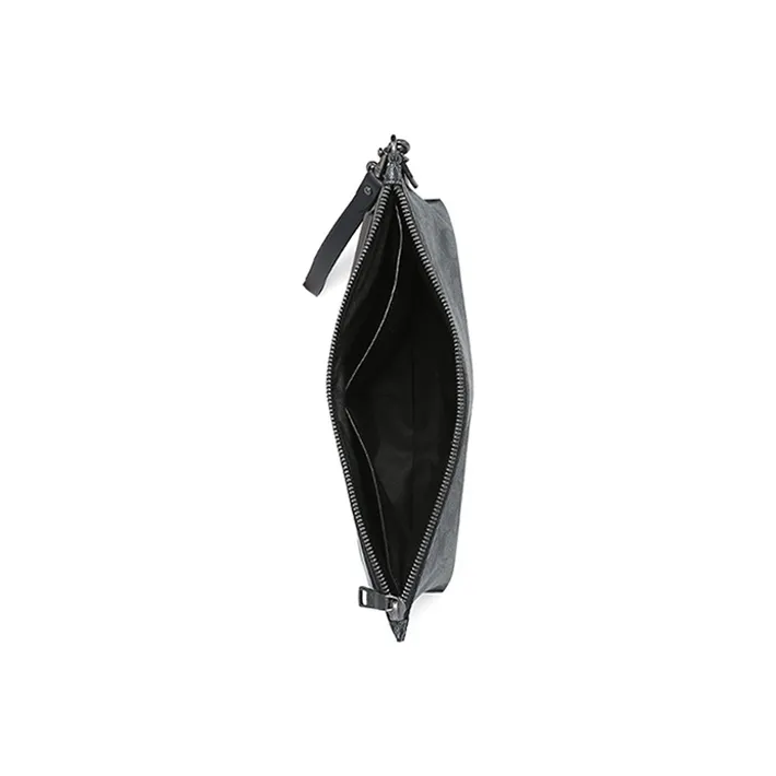 COACH Pouch Coated Canvas With Leather Clutch Large Size Men's Black-5