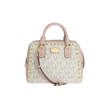 MICHAEL KORS Sandrine Leather Handbag Shoulder Bag Crossbody Bag Medium Size Women's White Pink