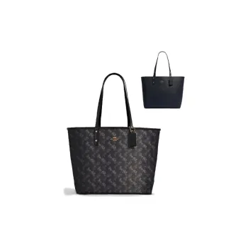 COACH City PVC Tote Bag Shopping Bag Handbag Shoulder Bags Women's Black Gray Color