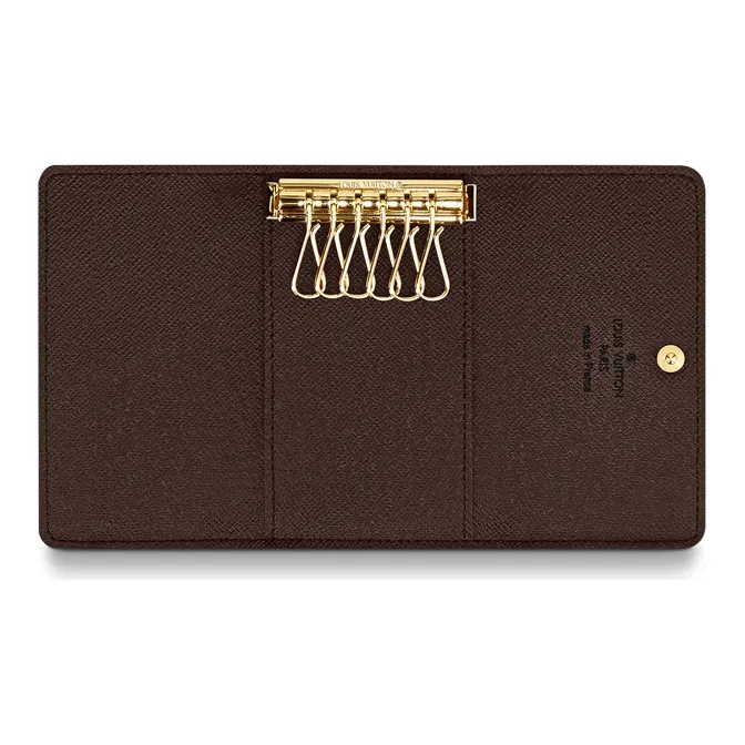 LOUIS VUITTON Canvas Key Pouch Regular Unisex Brown-3